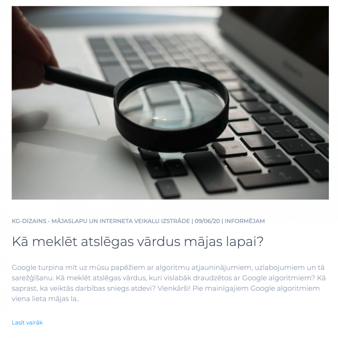 Kā meklēt atslēgas vārdus mājaslapai