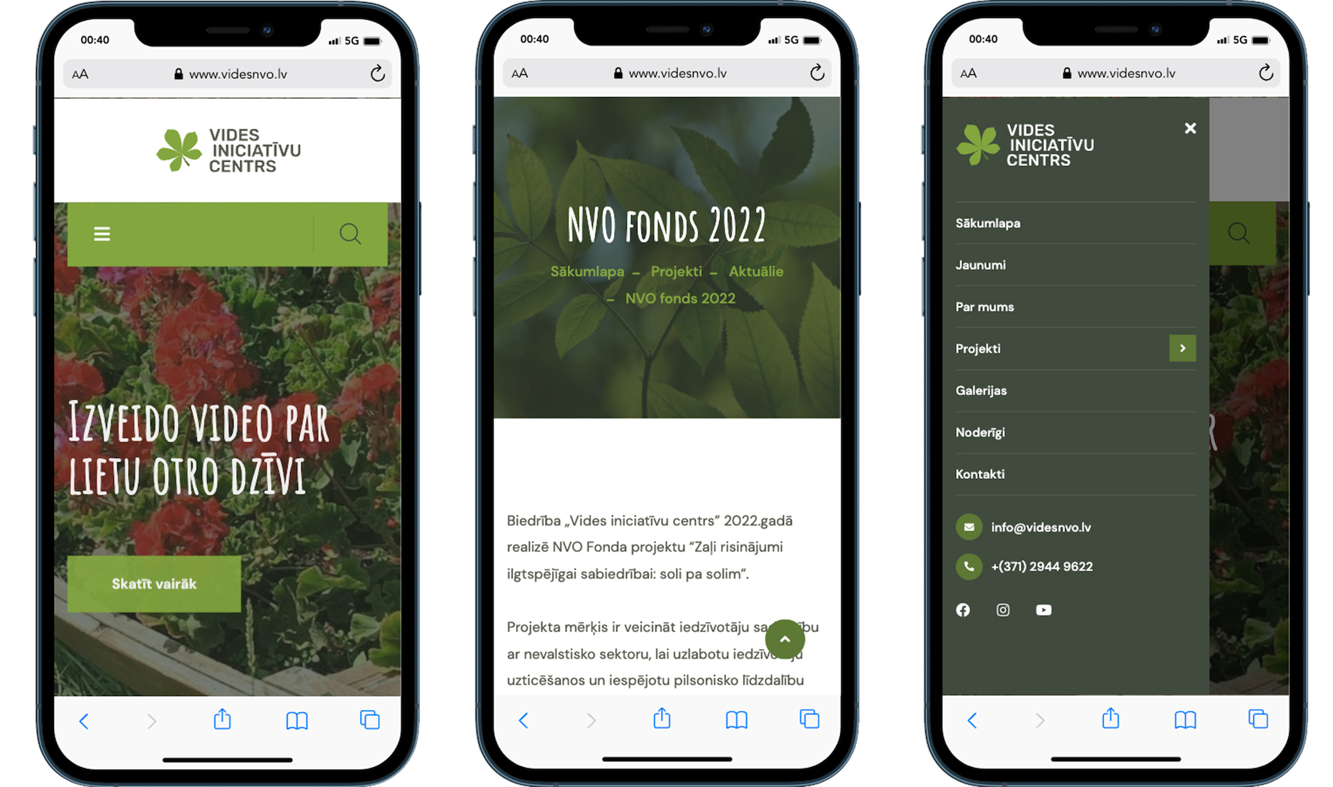 Vides NVO mobilais responsivais dizains